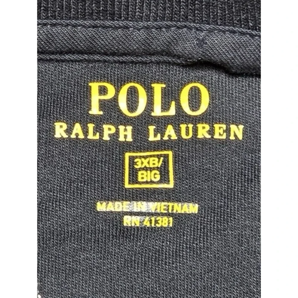 Polo Ralph Lauren Jacket Mens Black Performance Track Full Zip Pony 3XB Big‎